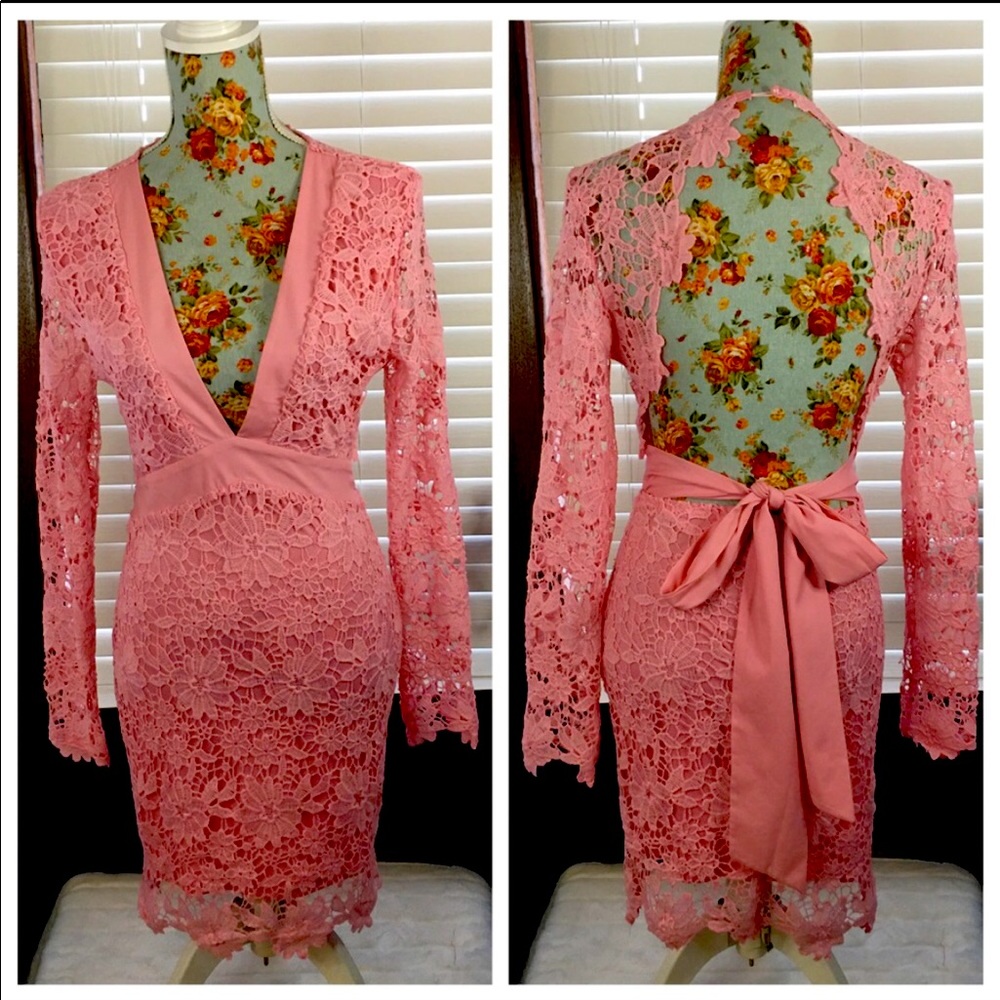 JAVONI PINK OUTLET PROM DRESS